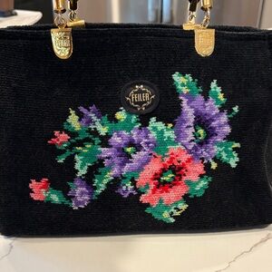 Feiler vintage Black Floral chenille Women's Bag